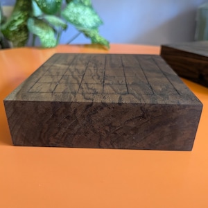 7x7 and 5x5 solid hardwood hand carved game Go board. Mini Goban