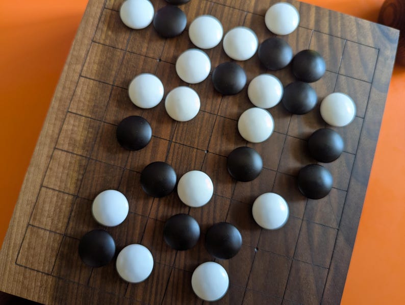 Dai Hasami Shogi massivt valnötsträbräde handskuret 9x9 spel Go-bräde bild 13