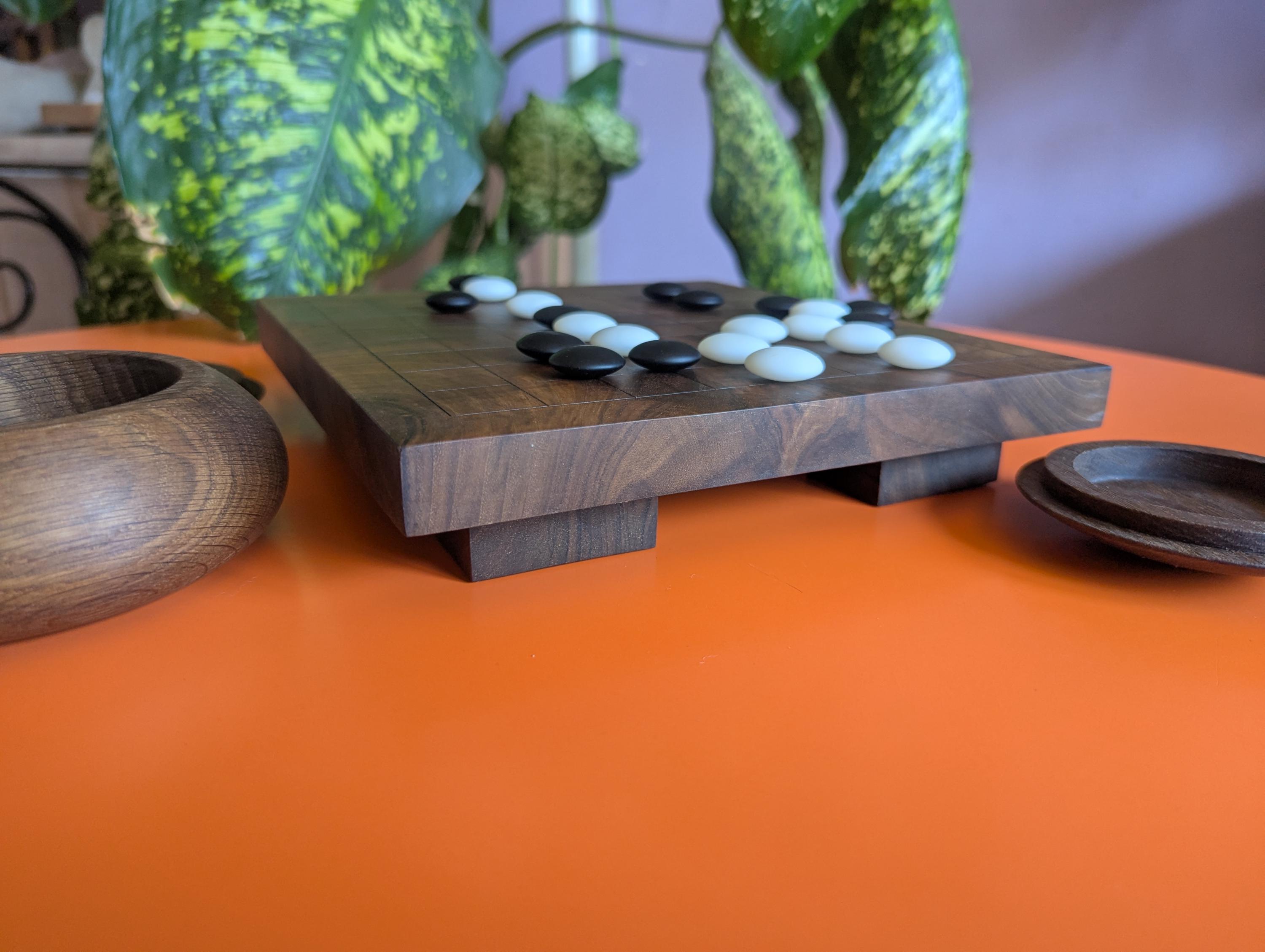 Plateau De Go 9x9 Avec Pieds - Bois De Hêtre - Épaisseur 36mm - Pour Débutants Et Parties Rapides