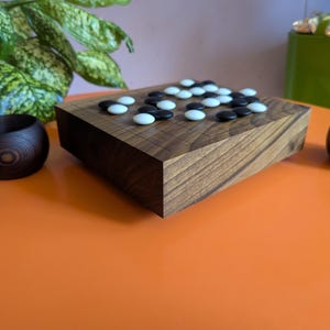 Dai Hasami Shogi massivt valnötsträbräde handskuret 9x9 spel Go-bräde bild 8
