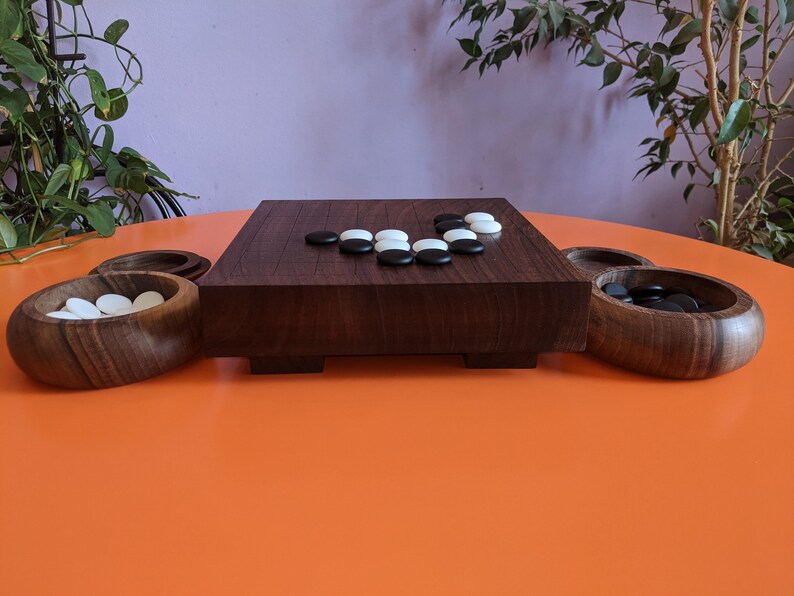 Goban 9x9 Solid Walnut Hand Carved Game Go Board - Etsy