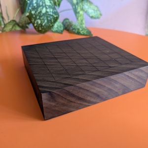 7x7 and 5x5 solid hardwood hand carved game Go board. Mini Goban