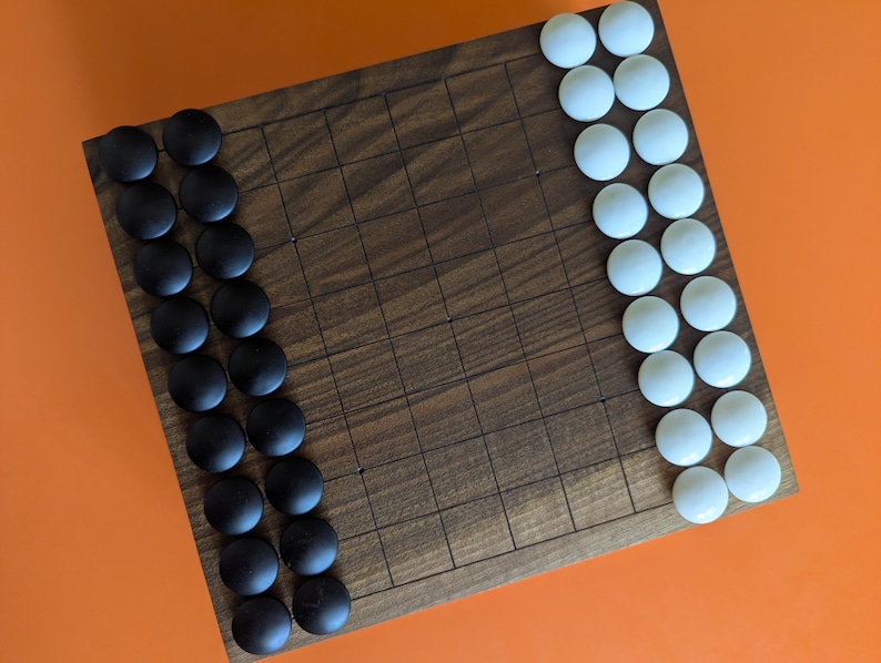Dai Hasami Shogi massivt valnötsträbräde handskuret 9x9 spel Go-bräde bild 3