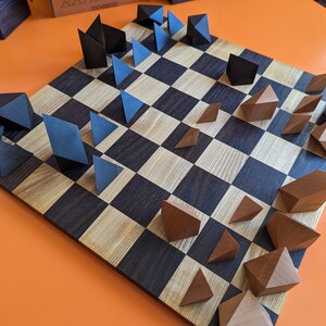 Cubic Chess Set by Charles O. Perry. Handmade Wooden Reproduction - Etsy