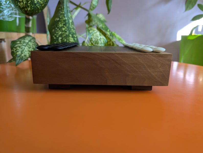 Dai Hasami Shogi massivt valnötsträbräde handskuret 9x9 spel Go-bräde bild 2