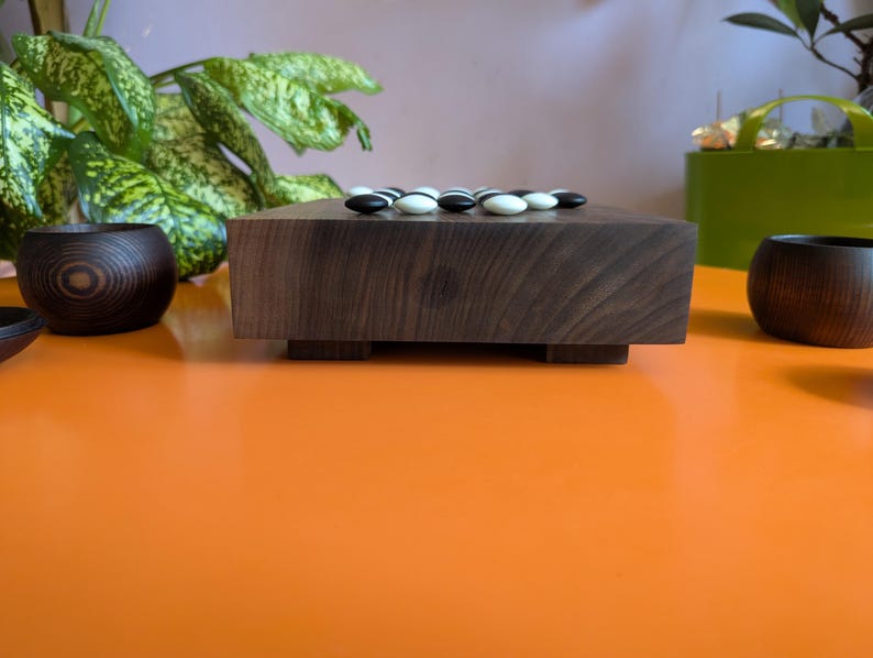 Dai Hasami Shogi massivt valnötsträbräde handskuret 9x9 spel Go-bräde bild 9