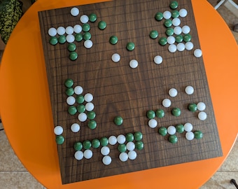Goban 19x19 massiv valnöt handskuren spel Go-bräde. Hårdträbräde