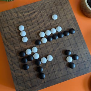 Reversible 13x13 & 9x9 solid walnut game Go set