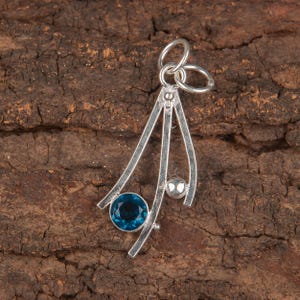 London Blue Topaz Pendant: Sterling Silver Bezel Set Necklace