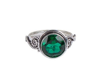 Sterling Silver Multi Stone Ring: Round Gemstone, Tanzanite