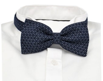 Navy blue bow tie