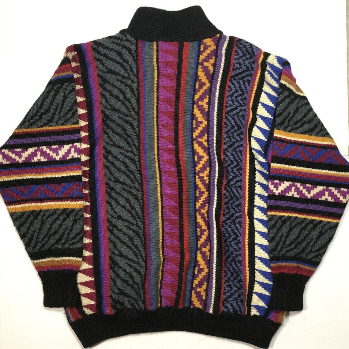 Millma Handmade Alpaca Sweater Cardigan Bolivia Hip Hop Geo | Etsy