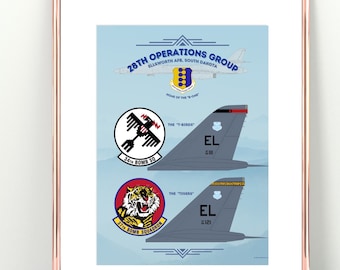 B-1B // 28th Operations Group Tail Flash Poster - INSTANT DOWNLOAD - Aviation Art