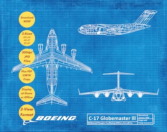 C-17 Globemaster lll Blueprint - INSTANT DOWNLOAD - Print Yourself!