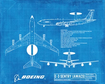 E-3 SENTRY AWACS Blueprint Printable --- Print it yourself! ---