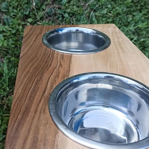 Dog Bowl Stand - small- Elevated Dog Bowl - Dog Bowl - Raised Dog Bowl - Personalized Dog Bowl walnut