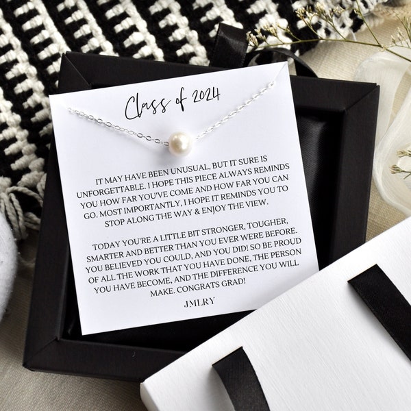 Class of 2024 Graduation Gift, It May Have Been... Gifts for Girls, Quarantine Grad, Heirloom Pearl Necklace