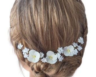 White flower bobby pins - Bridal hair piece