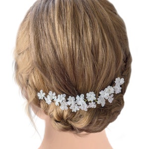 Wedding hair piece White tiny flower hair pins