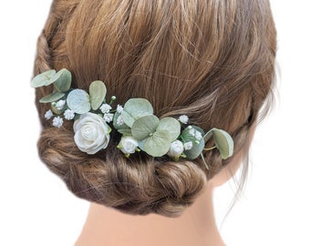 Brautblumen-Haarnadeln, grünes Haarteil