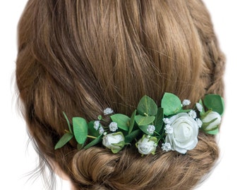 Bridal flower bobby pins Wedding hair piece greenery