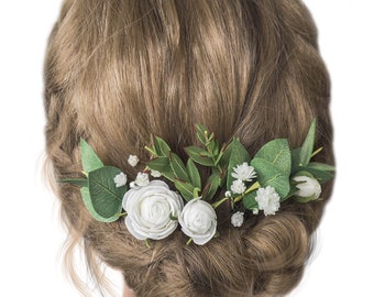 Bridal greenery hair piece floral wedding headpiece pins
