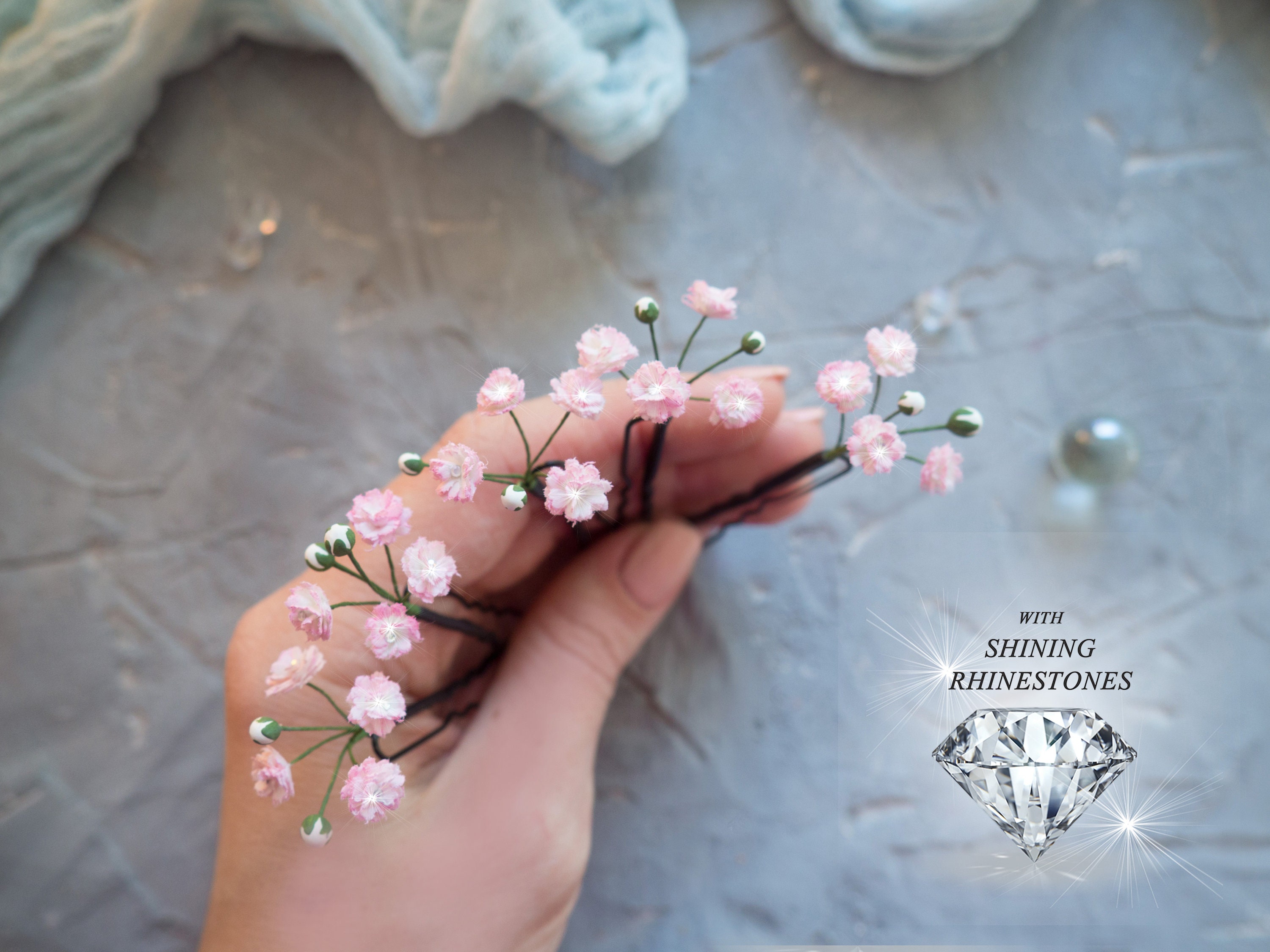 NEW Gypsophila large Pin sparking Bridal Headpiece il_fullxfull.5664932539_bcpm.jpg main image 3