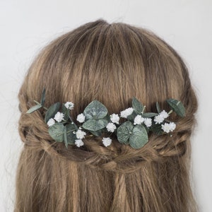 Wedding eucalyptus hair piece comb Bridal headpiece zdjęcie 2