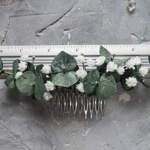 Wedding eucalyptus hair piece comb Bridal headpiece zdjęcie 6