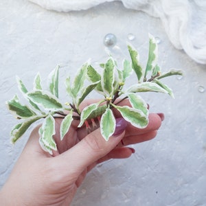 Bridal greenery hair comb with leaves, wedding hairpiece