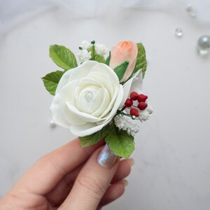 Greenery wedding boutonniere for men flower groom lapel pins