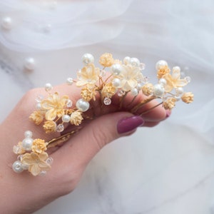 Braut Perle Haarteil Hochzeit Blume Schätzchen Atem Pins