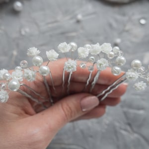 Grampos de cabelo de pérolas para enfeite de cabeça de casamento - peça nupcial