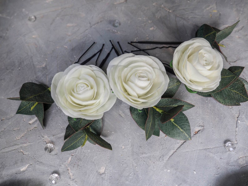 Wedding headpiece greenery eucalyptus rose hair piece