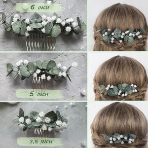 Comparison of different sizes of hair combs in the hairstyle.
6 inches, 5 inches and 3.5 inches