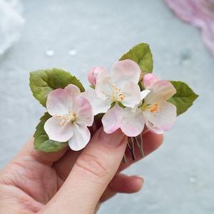 Wedding hair piece Apple blossom flower comb Bridal