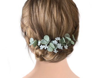 Wedding eucalyptus leaves hair pins Greenery piece