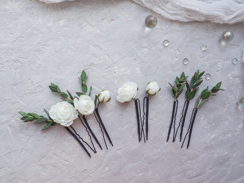 White rose flower wedding hair piece floral head piece bride