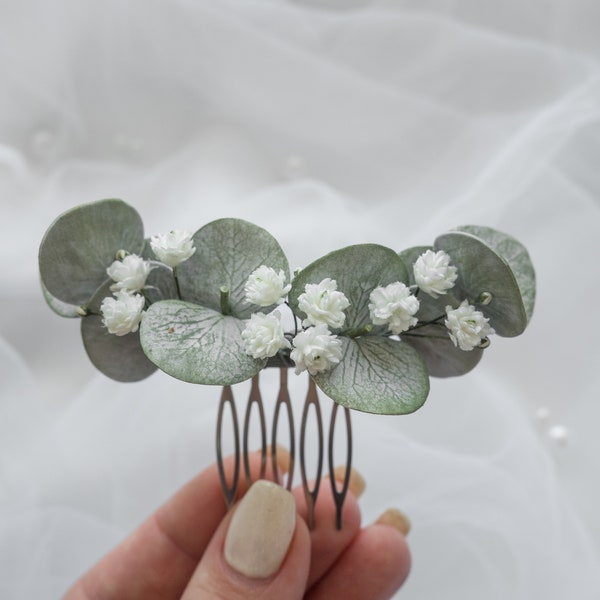 Hochzeit Eukalyptus Haarteil - Brautkamm Kopfschmuck