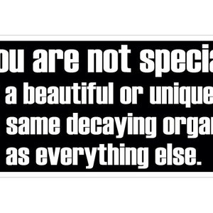 Fight Club - You are not special - Vollfarbiger Aufkleber!