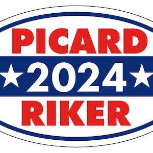 Picard Riker 2024 - Star Trek - Oval Full Color Decal / Sticker!