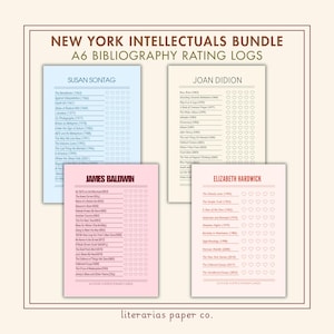 A6-Lese-Tracker-Einsätze, New-York-Intellektuelle Bündel (digitaler Download)