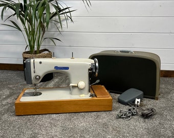 Vintage Jones Sapphire Model 57 Sewing Machine With Case Good Working Order