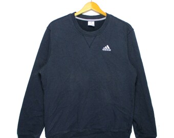 Vintage Adidas Three Stripe Blue Small Logo Crewneck Pullover Sweatshirt