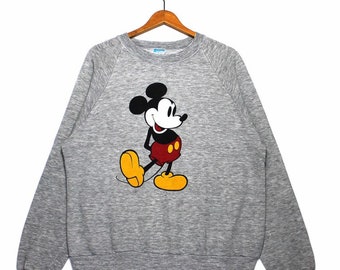 Vintage Disney Mickey Mouse Full Print Crewneck Pullover Sweatshirt