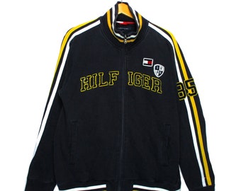 Vintage Tommy Hilfiger Embroidery Spellout Big Logo Full Zip Varsity Jacket