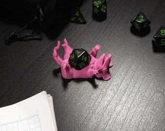 Nat1 Possum D20 Guardian, 3D Printed D20 Holder, Life Counter, TTRPG Accessory, RPG and Board Game Gift, Dice Display, Valentines Gift