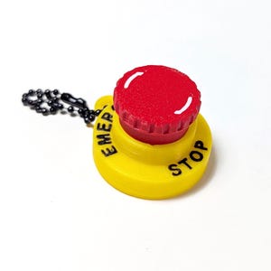 Emergency Stop Clicker Keychain, E-Stop Clicker, Mechanical Keyboard Clicker, Fidget Clicky Toy, Robotics E-Stop Clicker
