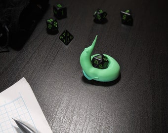 Worm on a String D20 Guardian, 3D Printed D20 Holder, Life Counter, TTRPG Accessory, RPG and Board Game Gift, Dice Display, Valentines Gift