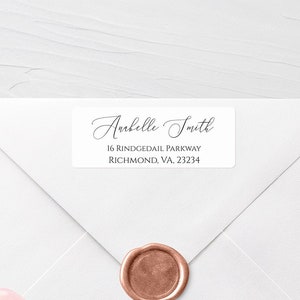 Etiqueta de dirección de caligrafía, plantilla de etiqueta de dirección personalizada, etiqueta de devolución de boda editable, etiqueta de sobre imprimible para descarga instantánea de Avery.